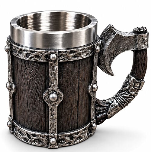 Viking Balta Kulplu 3D Paslanmaz Çelik Kupa Bardak Alk6263