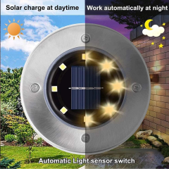 4'lü Solar Panelli Kazıklı Bahçe Aydınlatması