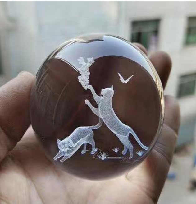Panter Renk Değiştiren Işıklı Cam Küre 6cm