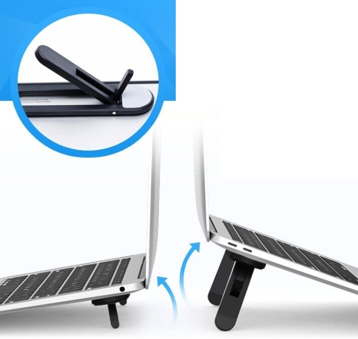 2 Kademeli Katlanabilir ve Yapışkanlı Laptop Standı Siyah CM-438