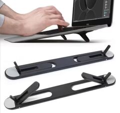 2 Kademeli Katlanabilir ve Yapışkanlı Laptop Standı Siyah CM-438