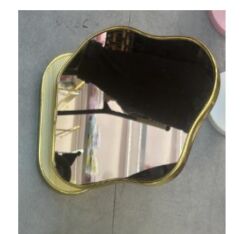 Asimetrik Ayaklı Gold Makyaj Aynası