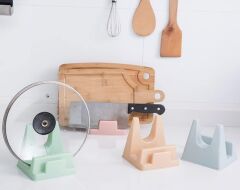 Tencere Kapağı ve Kesme Tahtası Tutucu Mutfak Standı