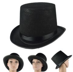 Yetişkin Boy Siyah Renk Keçe Sihirbaz Fötr Şapka