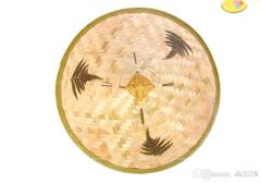 Naturel Renk Cambodia Kamboçyalı Vietnam Şapkası PVC Hasır