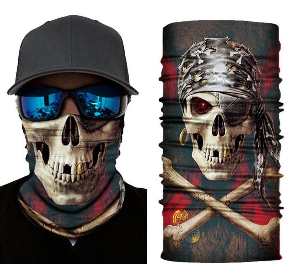 Siyah Korsan Kafatası Baskılı Buff Bandana 30x48 cm