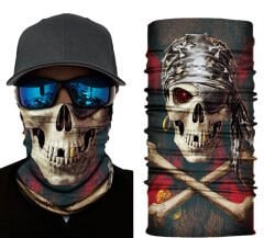 Siyah Korsan Kafatası Baskılı Buff Bandana 30x48 cm