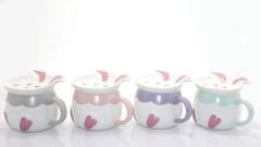 Tavşan Tasarımlı Porselen Kupa Bardak