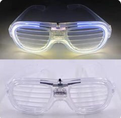 Beyaz Led Işıklı Parti Gözlüğü - Neon 3 Modlu