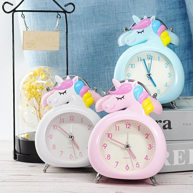 Unicorn Temalı Işıklı Alarmlı Masa Saati