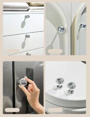 4 Adet Kristal Tasarımlı Çok Amaçlı Yapışkanlı Tutacak Buton