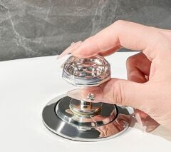 4 Adet Kristal Tasarımlı Çok Amaçlı Yapışkanlı Tutacak Buton