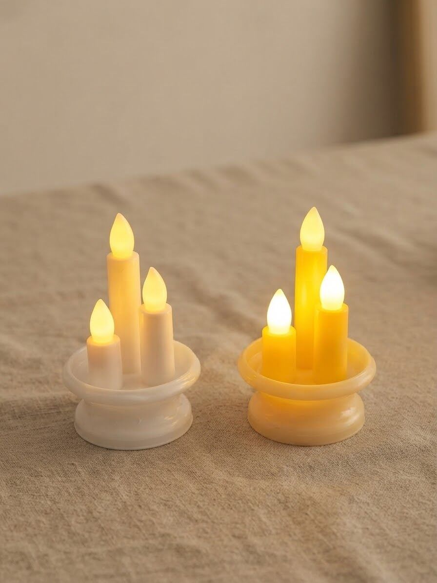 Dekoratif Pilli Mum 12 adet