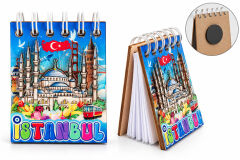 İstanbul Temalı Ahşap Magnetli Not Defteri Alk5880