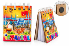 İstanbul Temalı Ahşap Magnetli Not Defteri Alk5881