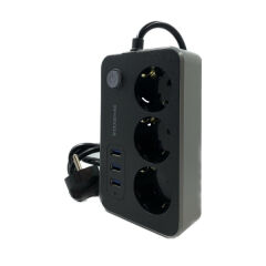 Akım Korumalı 3 Prizli 3 USB Girişli Uzatma Kablosu