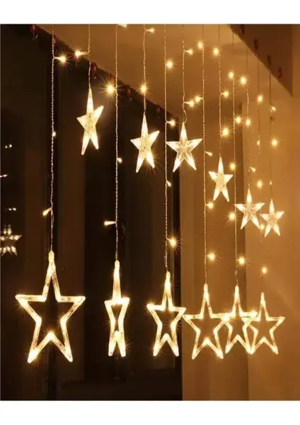 Yıldız Perde Işık 3 Metre Fişli