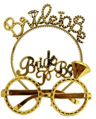 Bride To Be Taç ve Gözlük Seti Altın Renk