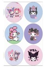 Karakterli Cep Aynası 12 Adet