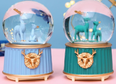 Mavi-Yeşil Geyik Kar Küresi Küçük Boy