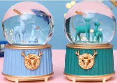 Mavi-Yeşil Geyik Kar Küresi Küçük Boy