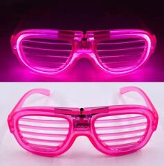 Pembe Led Işıklı Parti Gözlüğü - Neon 3 Modlu