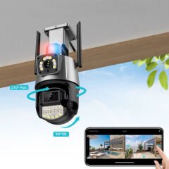 Çakarlı Çift Lensli Dış Mekan Güvenlik Kamerası