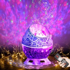 Çatlak Dinozor Yumurtası Tasarımlı Projektörlü Gece Lambası Bluetooth Özellikli