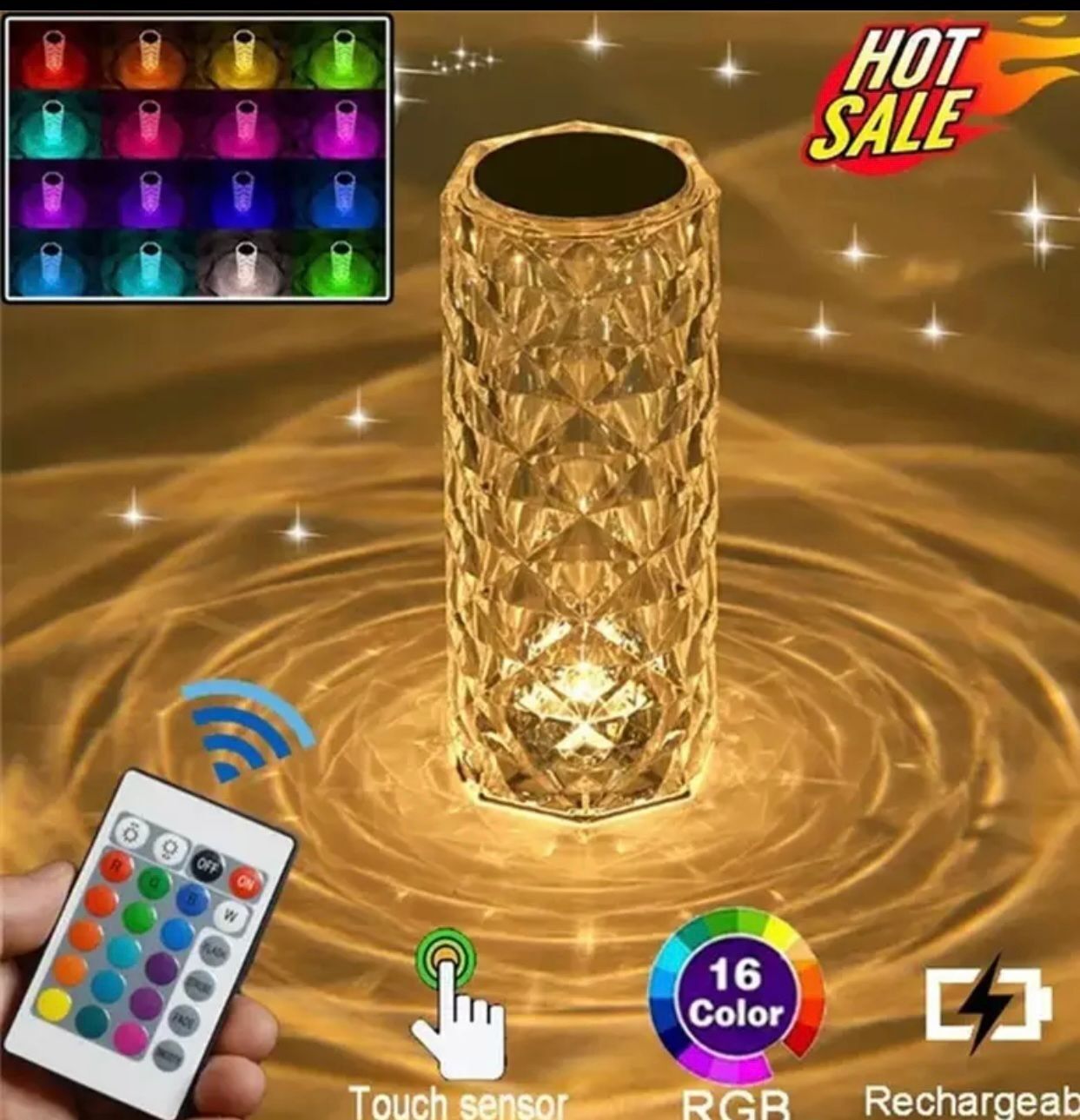 Kristal Led Masa Lambası Dokunmatik