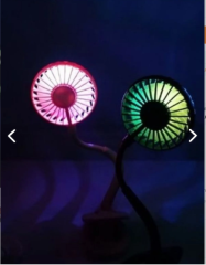 Portatif Işıklı Mini Klipsli Fan