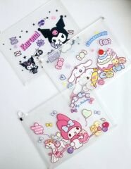 Kuromi Karakterli A 4 Şeffaf Çanta 12 Adet