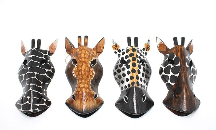 Ahşap Duvara Asmalı 20 Cm Zebra Maske