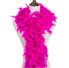 Fuşya Renk Kabarık Tüylü Otriş Boa Gerçek Tüy Dekorasyon