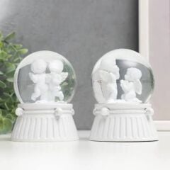 Masum Melekler Işıklı Müzikli Orta Boy Kar Küresi