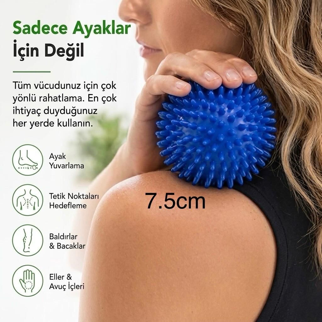 El-Ayak-Vücut İçin Duyu Uyarıcı Dikenli Masaj Topu-7.5cm