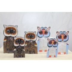 Ahşap 3'lü Baykuş Seti 30 cm