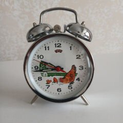 Nostaljik Kurmalı Horozlu Çalar Saat Büyük Boy