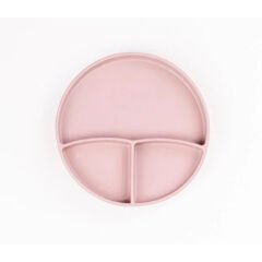 Pembe 3’lü Silikon Yemek Seti – Önlük + Diş Kaşıyıcılı Kaşık + Vakumlu Tabak