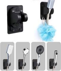 Yapışkanlı Duş Başlığı Tutucu Ayarlı Askılı Siyah