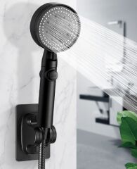 Yapışkanlı Duş Başlığı Tutucu Ayarlı Askılı Siyah
