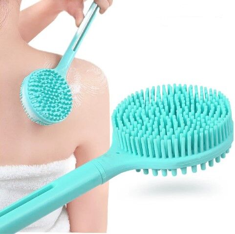 Çift Taraflı Silikon Uzun Saplı  Banyo Fırçası CM-331