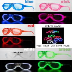 Led Işıklı Parti Gözlüğü 5 Adet