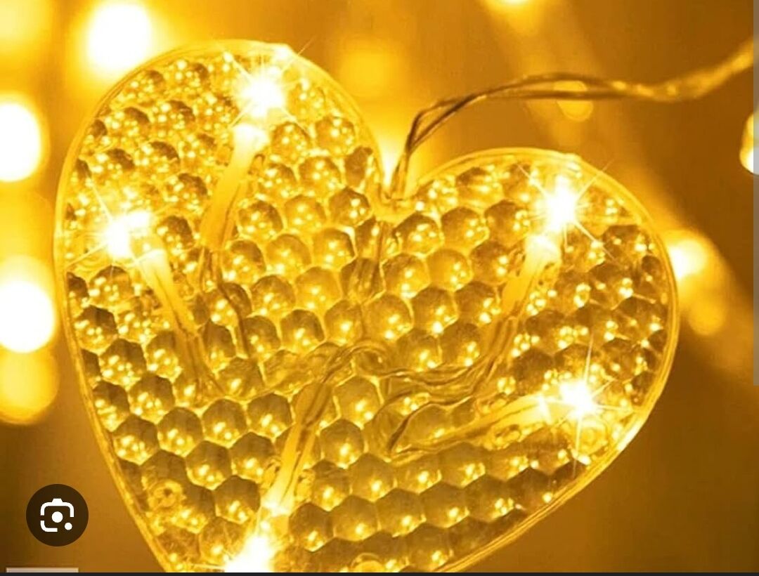 Kalp Perde Led 3m 6 Sıra 12 Adet Kalp Led ışık Gün Işığı
