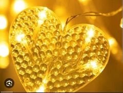 Kalp Perde Led 3m 6 Sıra 12 Adet Kalp Led ışık Gün Işığı