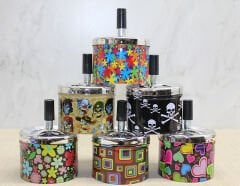 Metal Renkli Basmalı Küllük Yuvarlak