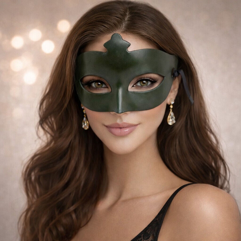 Haki Yeşil Gizemli Masquerade Balo Maskesi
