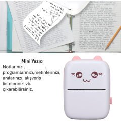 Sevimli Mini Taşınabilir Yazıcı Printer