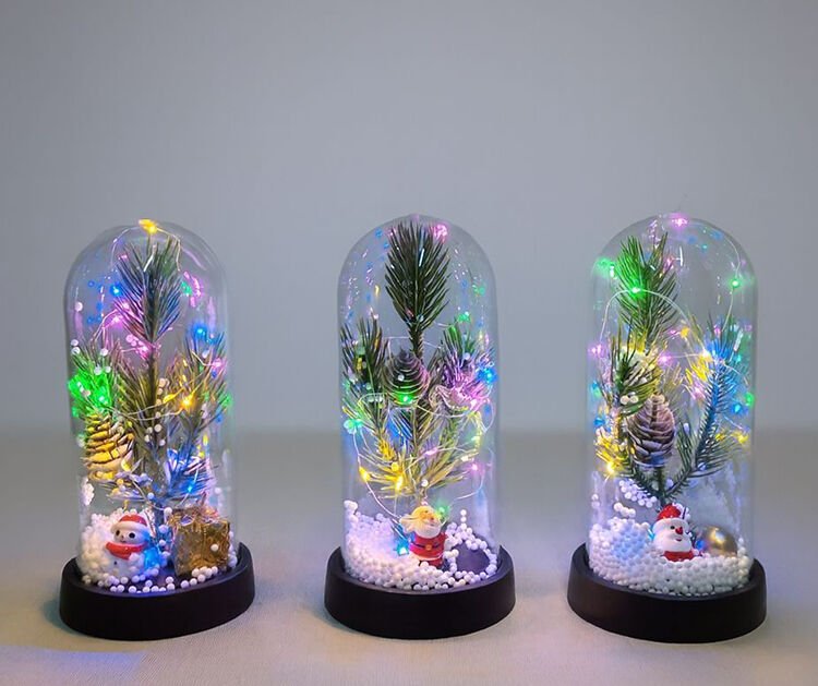 Işıklı Dekoratif Cam Fanus - Model 9