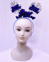 Happy Birthday Neon Mavi Doğum Günü Tacı