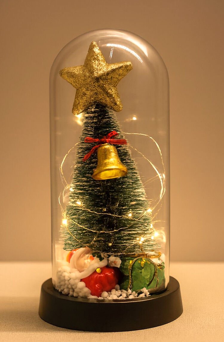 Işıklı Dekoratif Cam Fanus - Model 6